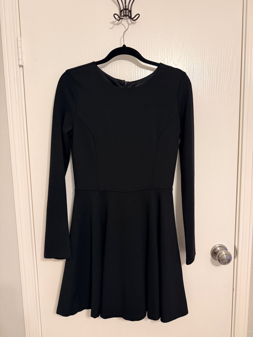 Lulu's Black Long-Sleeve Fit & Flare Dress